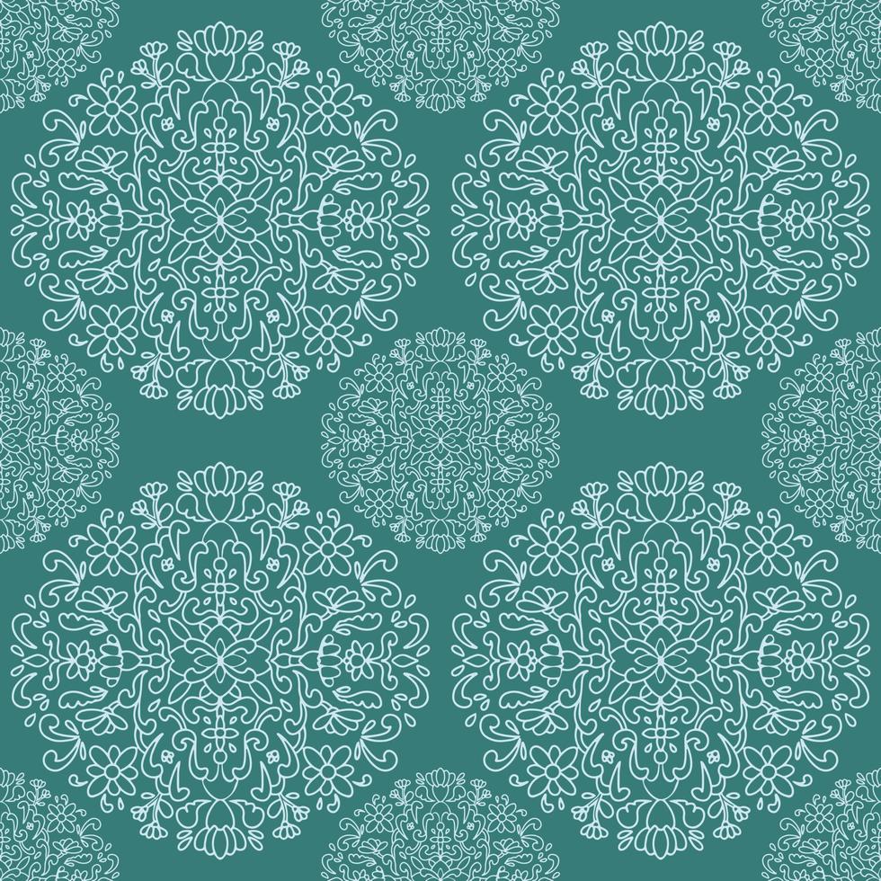 Seamless pattern. Flowers, branches and leaves in botanical composition. Vegetal natural ornamentation. Various abstract shapes and lines. Tile stencil vector