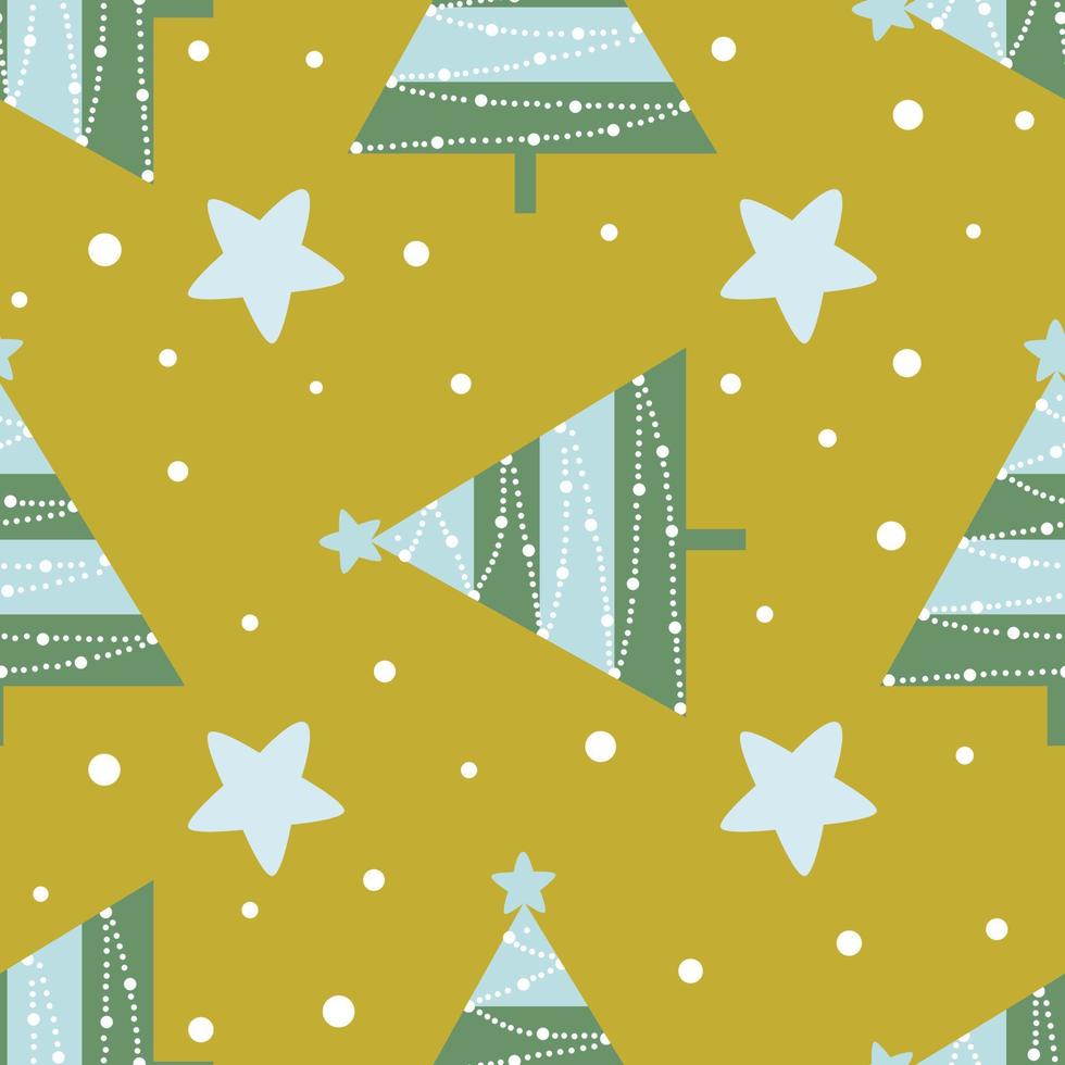 patrón sin costuras de árboles de navidad estilizados de forma simple. vector