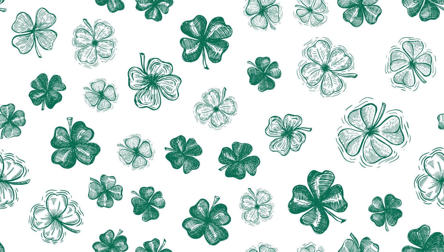 Clover set, St. Patrick's Day. Hand drawn illustrations. Vector. vector