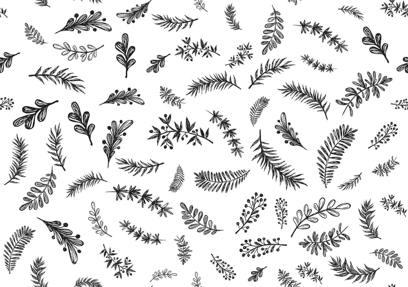 Branches collection hand drawn, vector. vector