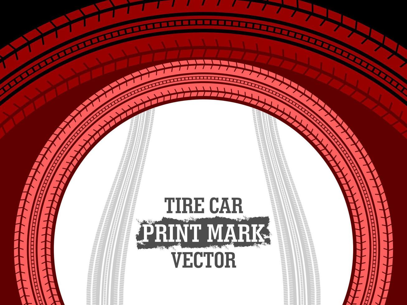 Car tire print with circle vector