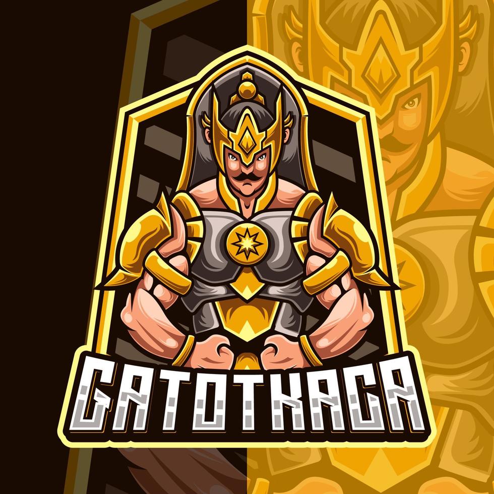 Gatotkaca Mascot Character Logo Template vector