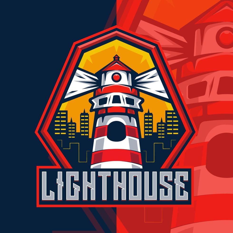 Lighthouse  Marine Mascot Logo Template vector