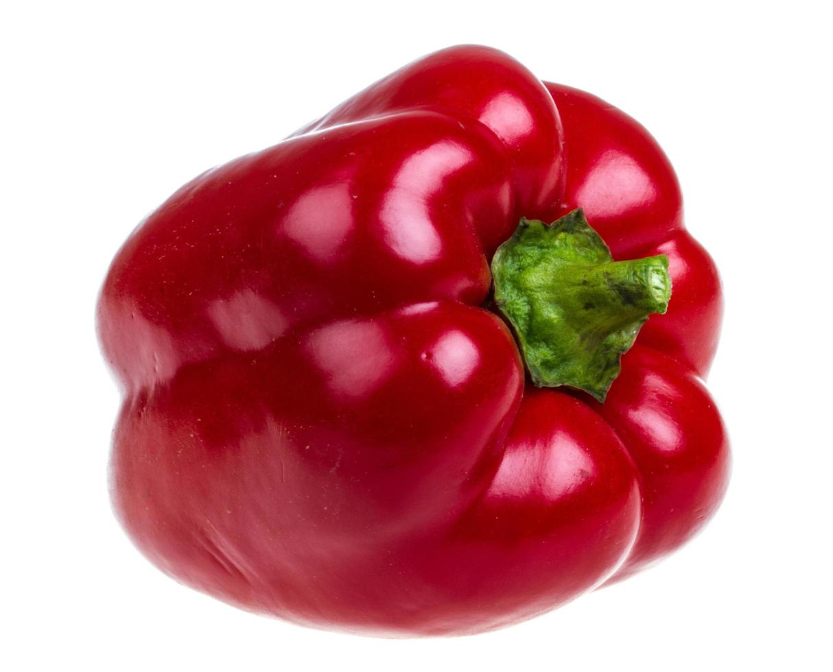 Bright red pepper isolated on white photo