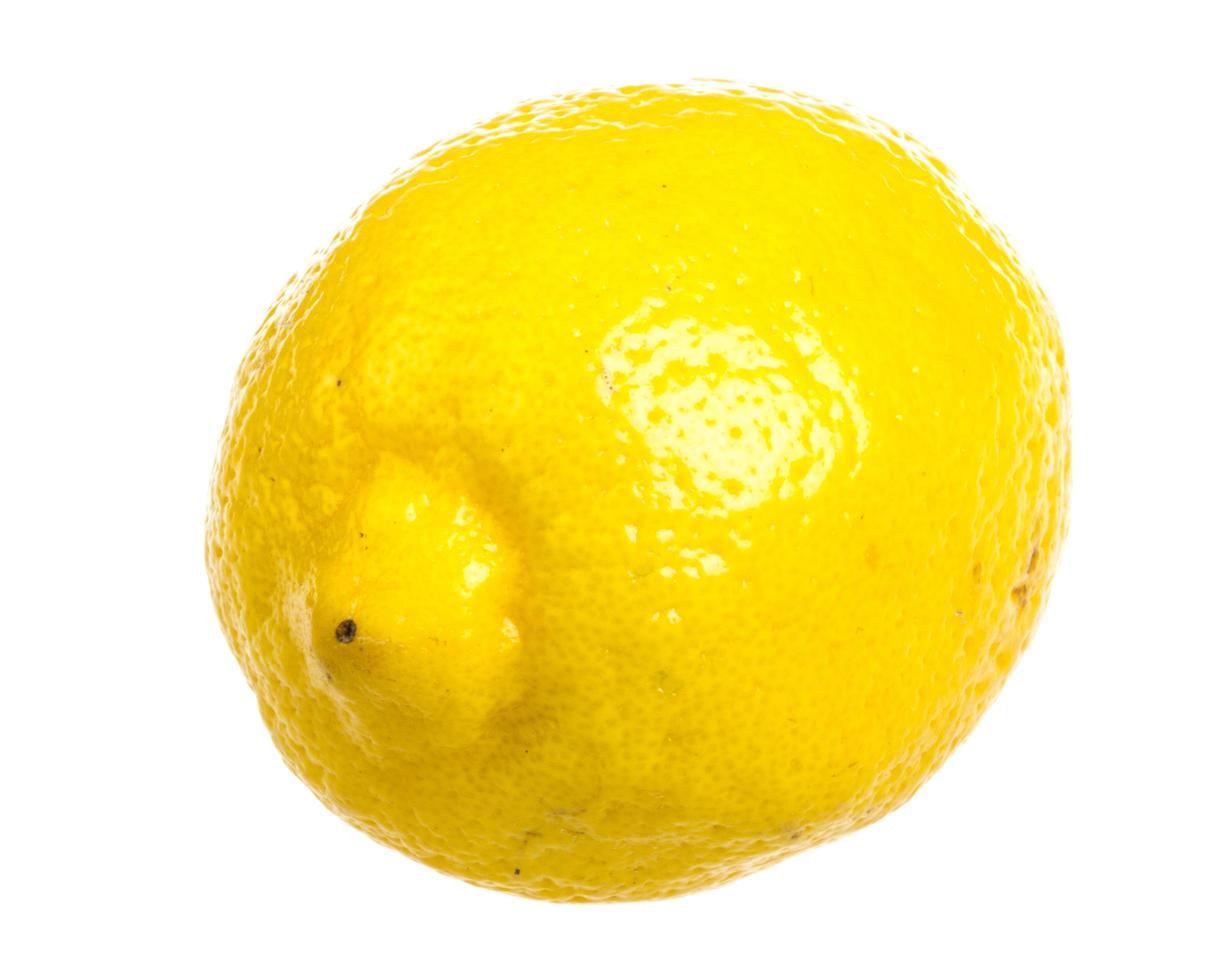 Fresh ripe lemons. Isolated on white background photo