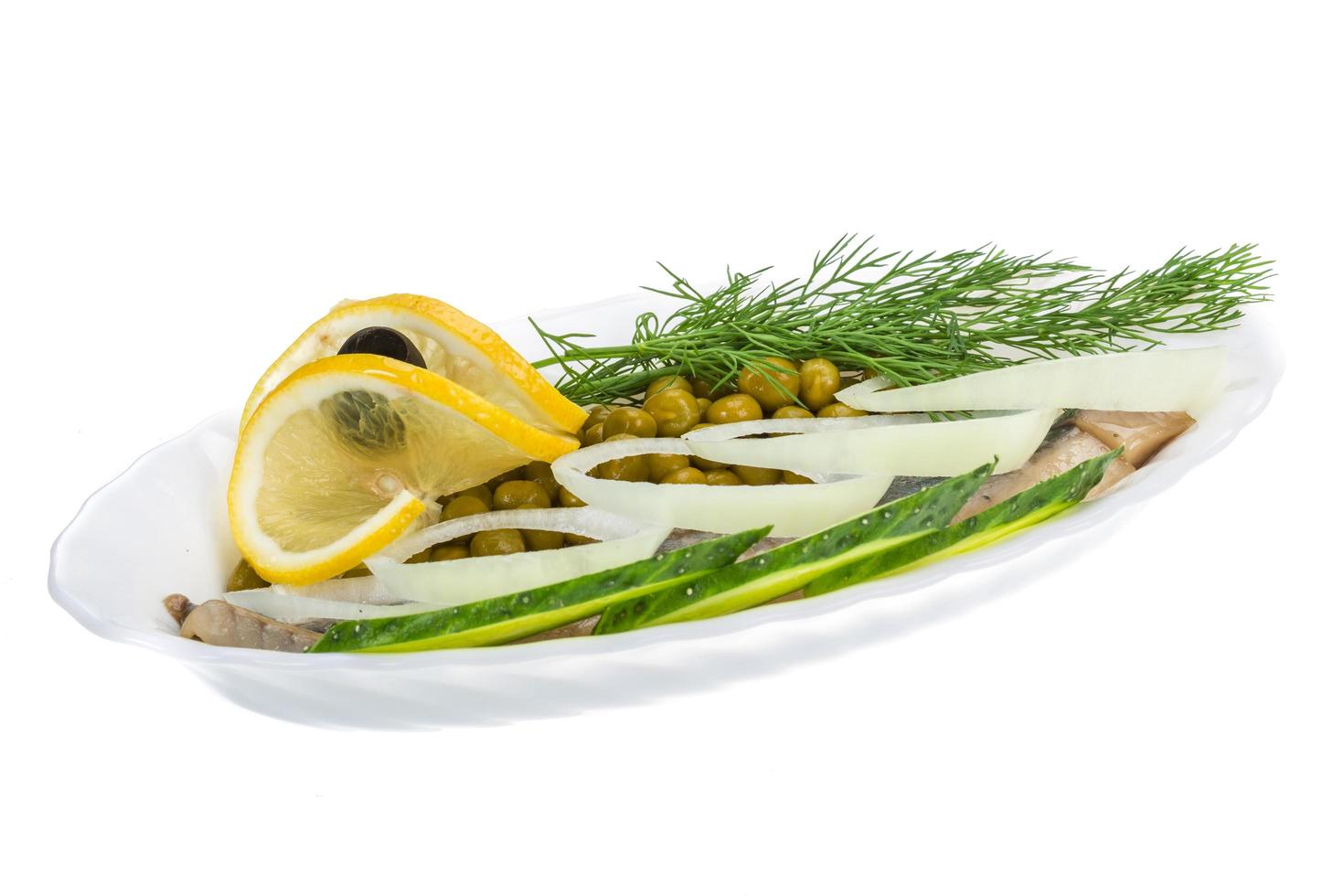 Herring with dill and onion photo