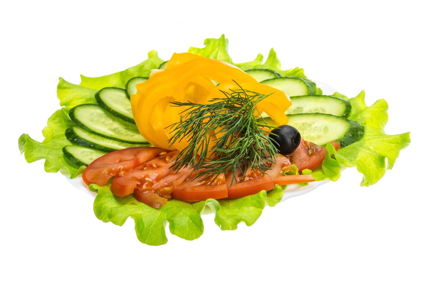 Tomato, cucumber and pepper photo