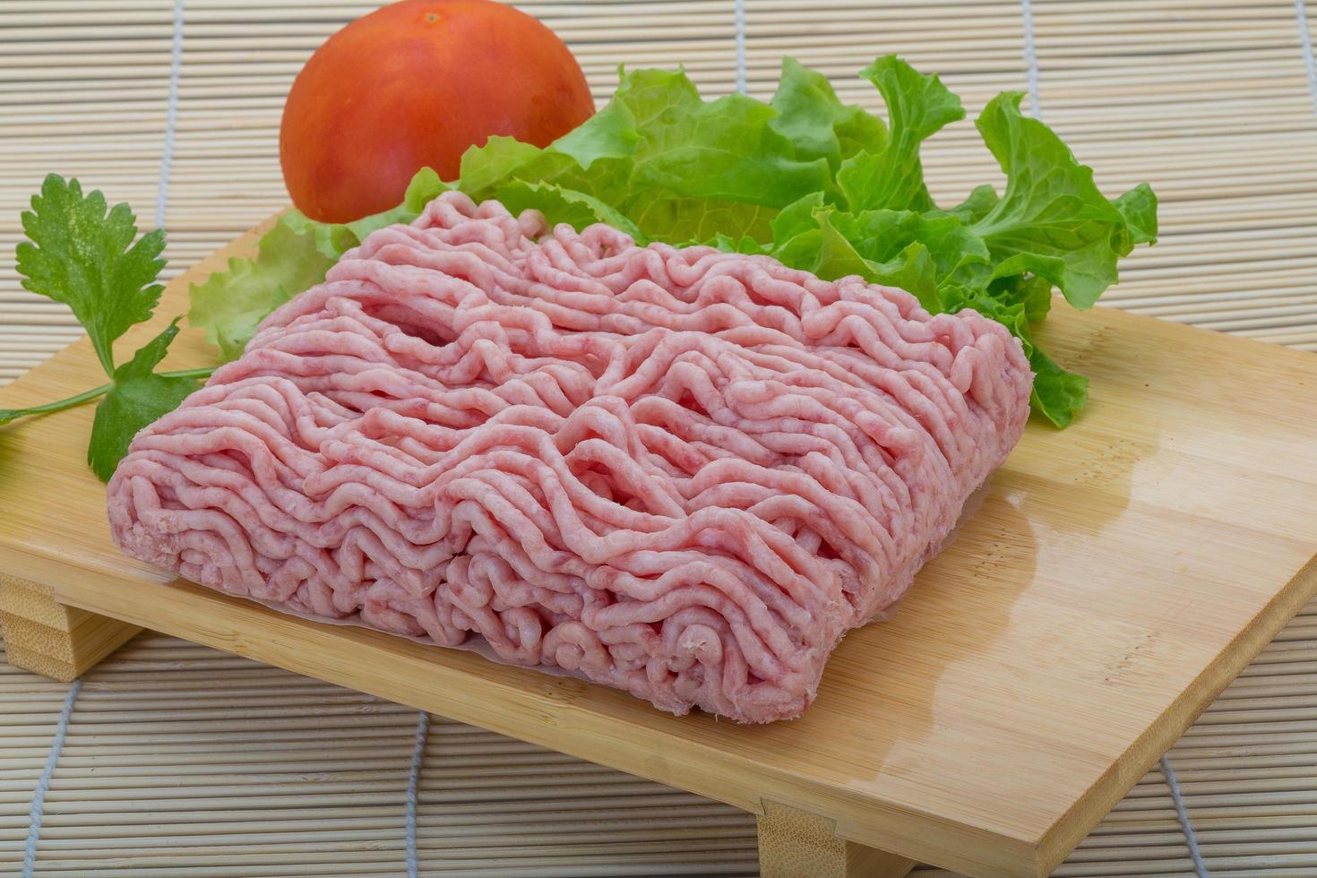 Raw minced pork meat photo