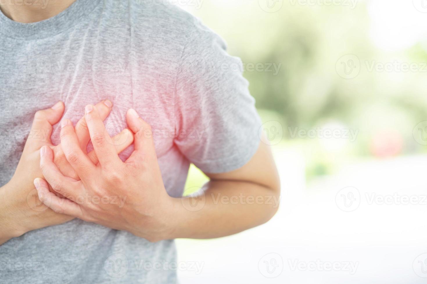 A man with a chest pain photo