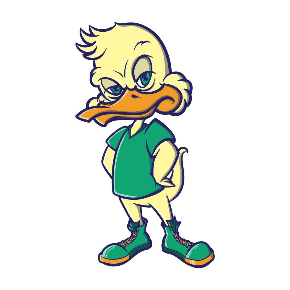 Standing Pride Duck Mascot vector