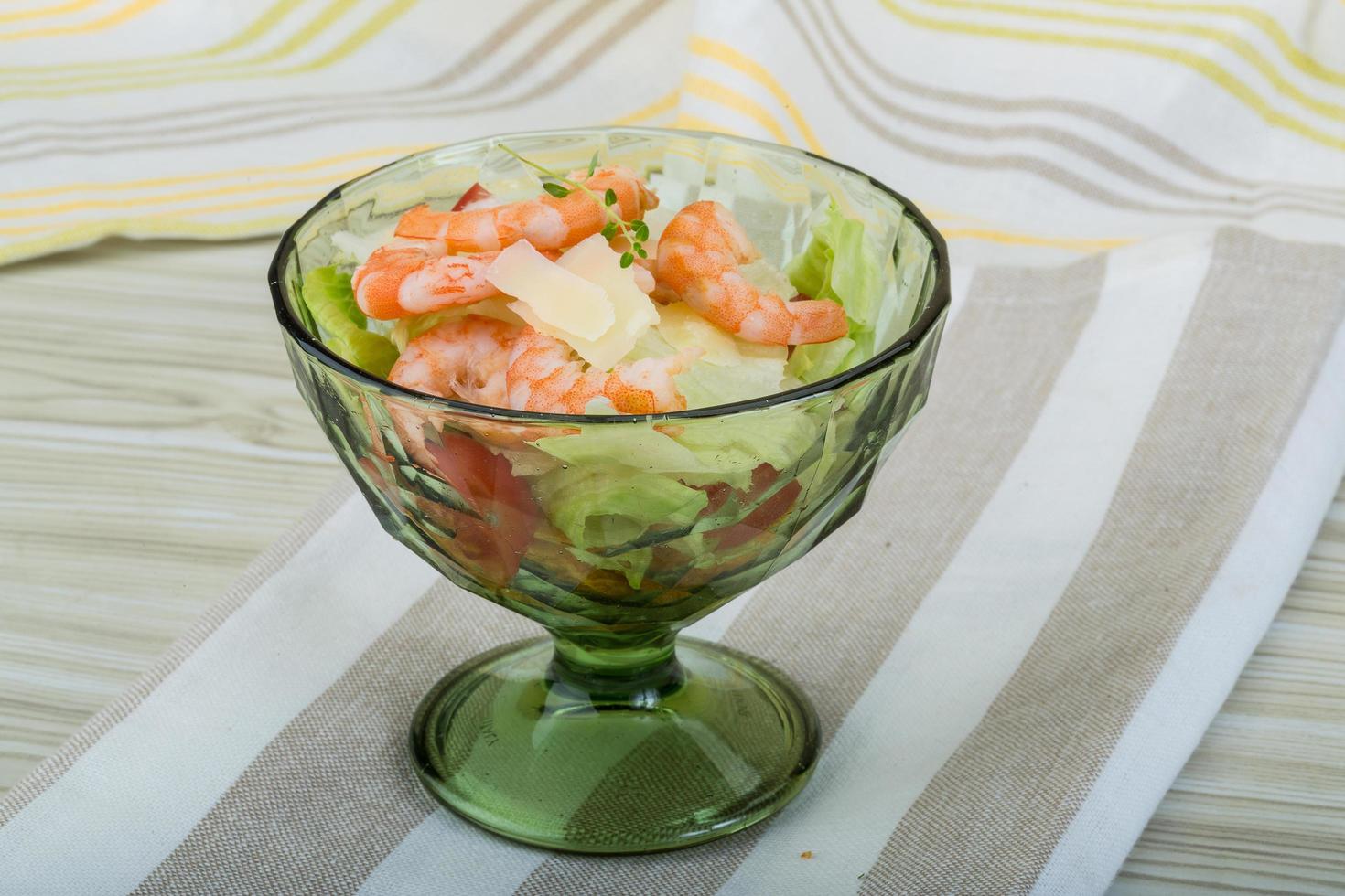 Caesar salad with shrimps photo