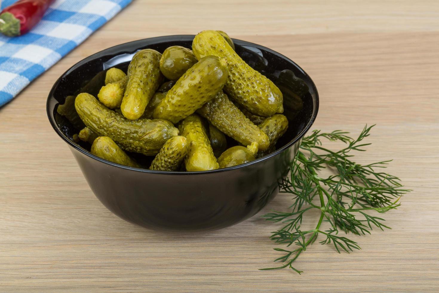 Marinated small cucumber photo