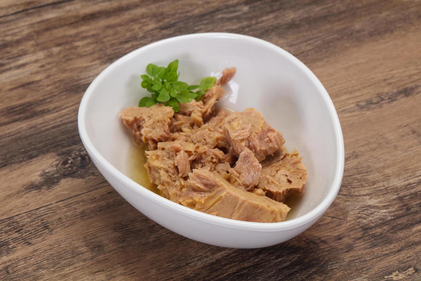 Canned tuna fish in the bowl 7664207 Stock Photo at Vecteezy