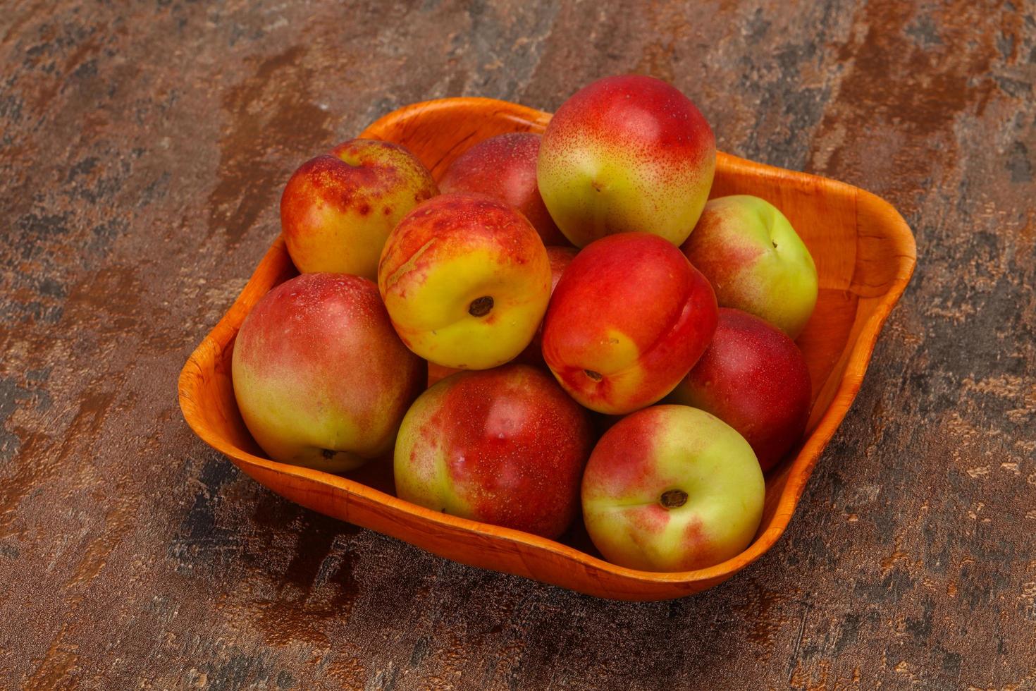 Sweet tasty fresh ripe apricots photo