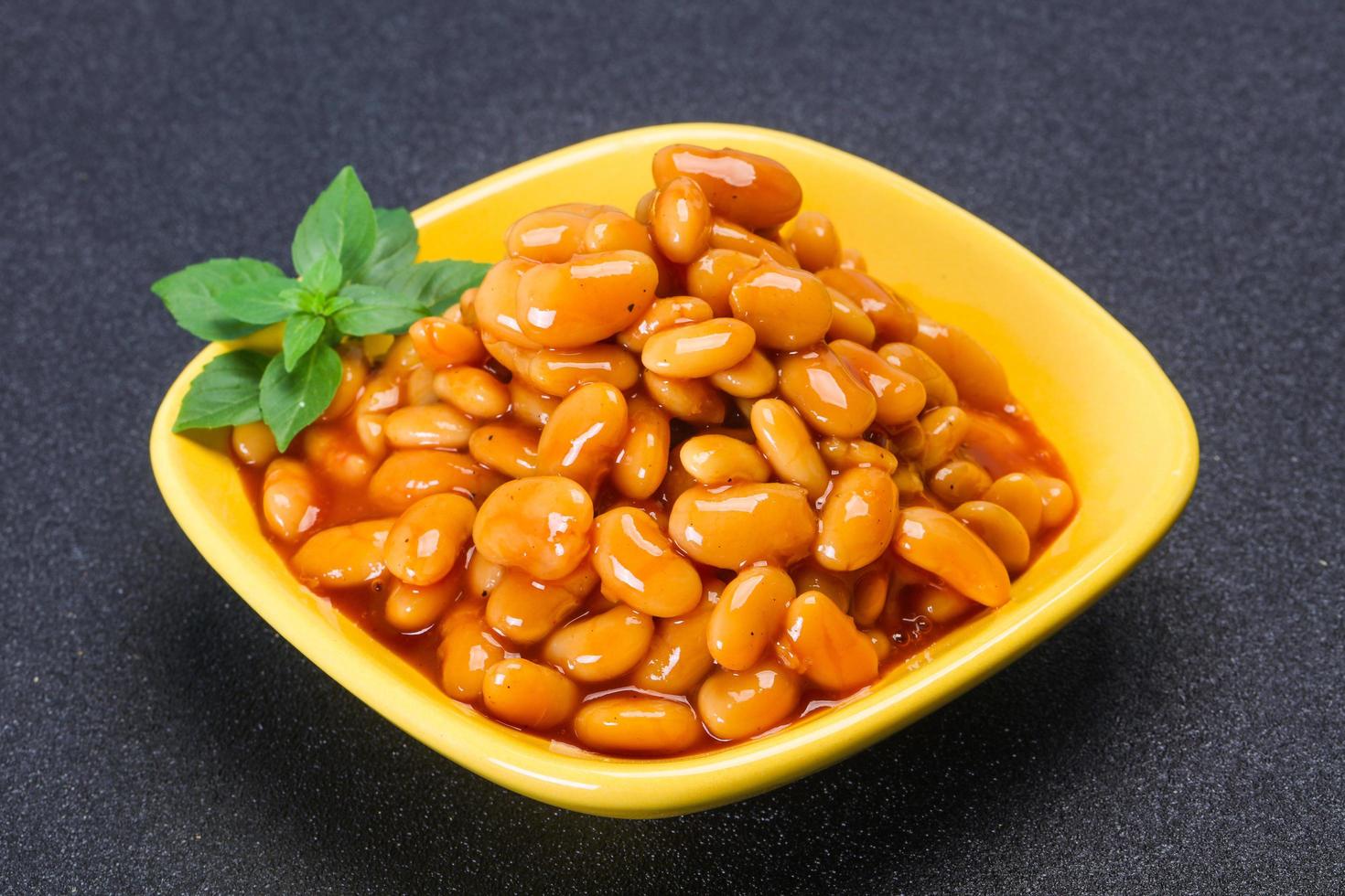 White beans with tomato sauce photo