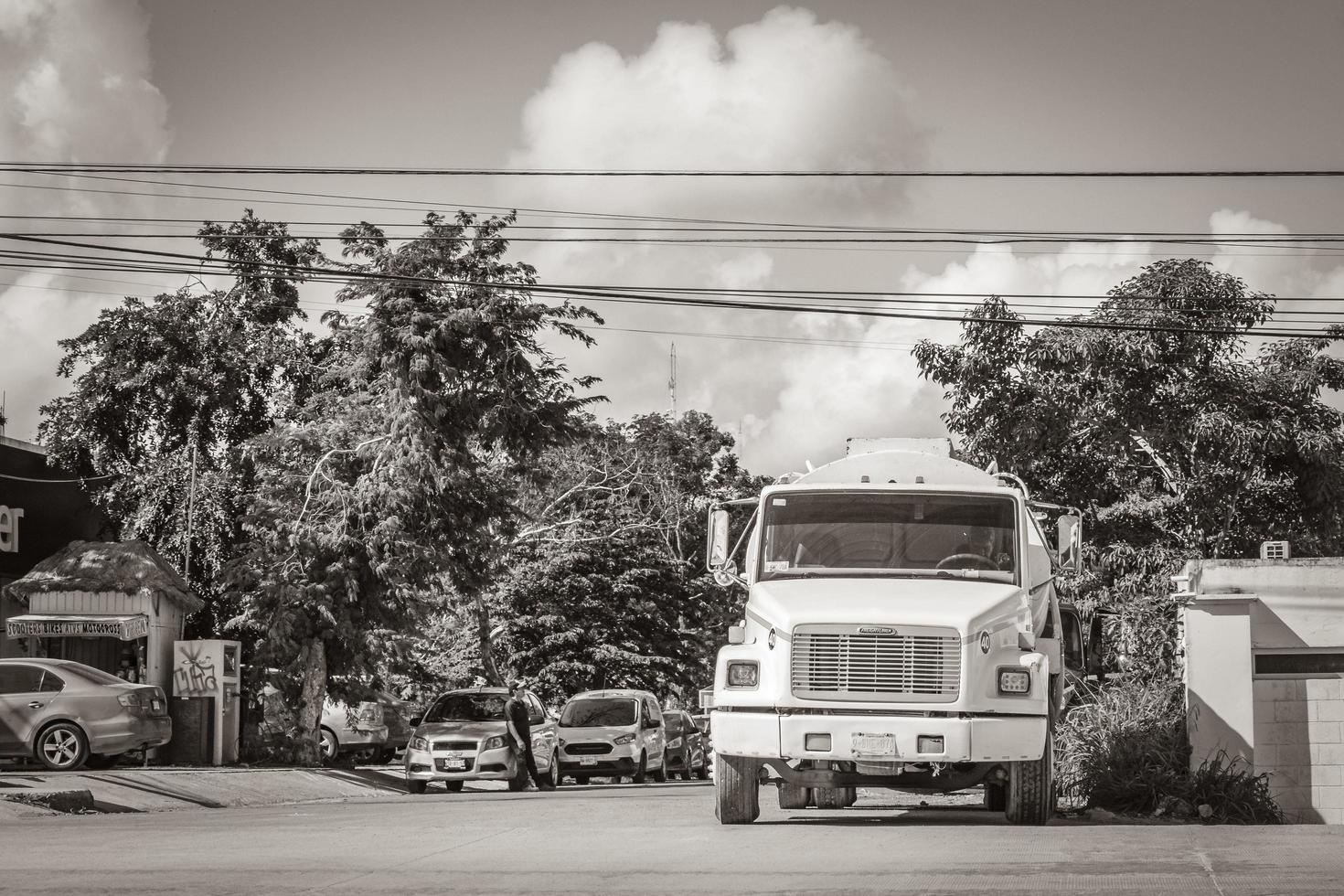 Tulum Quintana Roo Mexico 2022 Trucks dump truck and other industrial vehicles in Tulum Mexico. photo