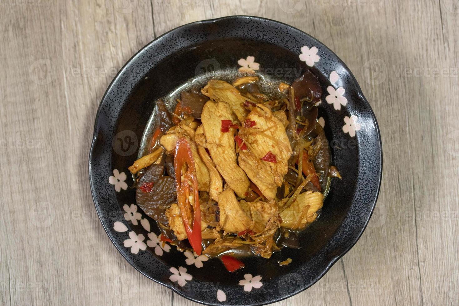 Stir Fried Chicken with Ginger Thai Food 7664525 Stock Photo at Vecteezy