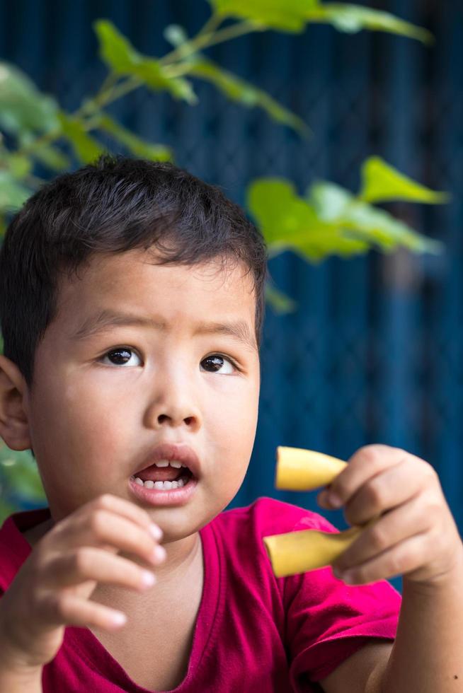 Curious face boy. photo