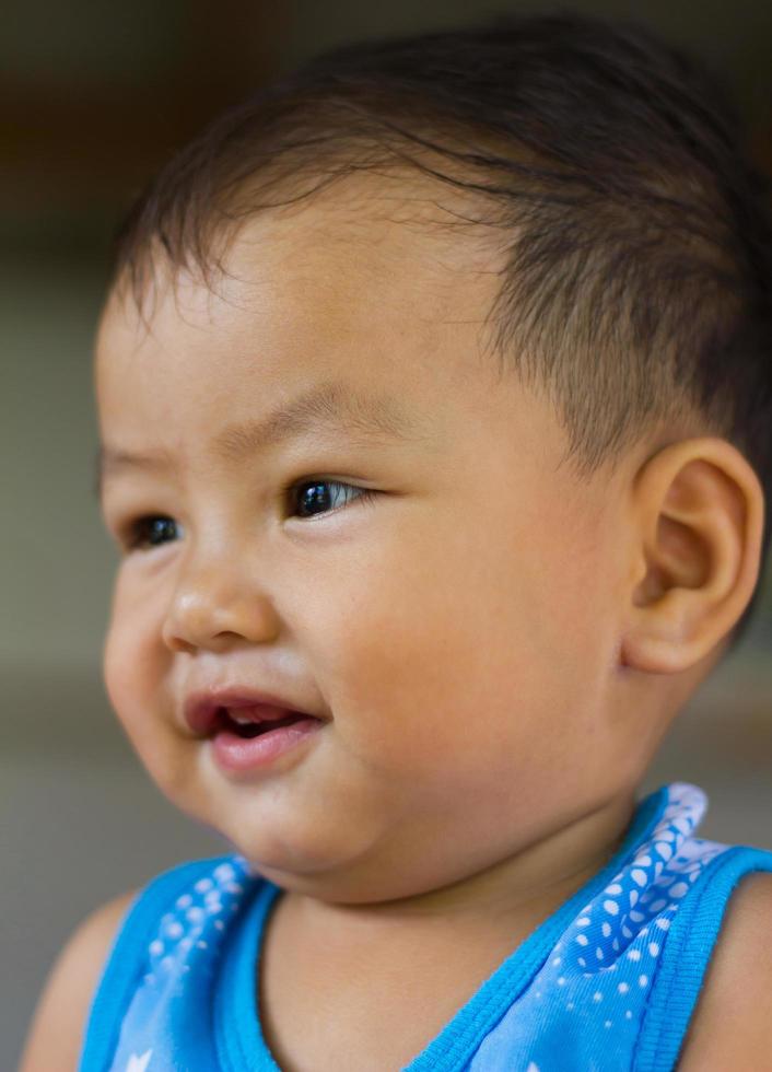 Curious and smiling faces of children photo