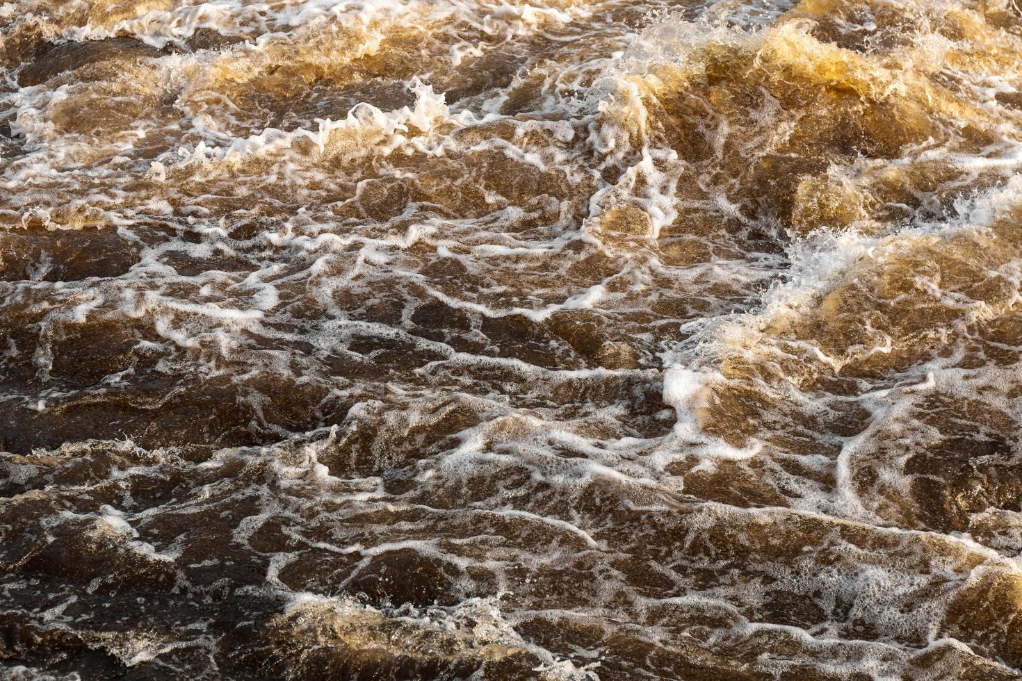 Background texture waves turbid water flowing. photo