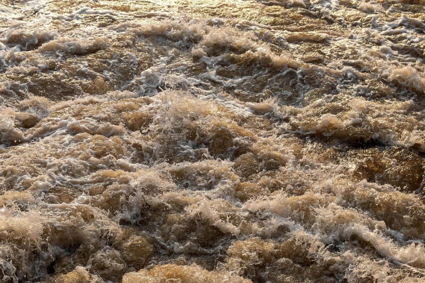 Background texture waves turbid water flowing. photo