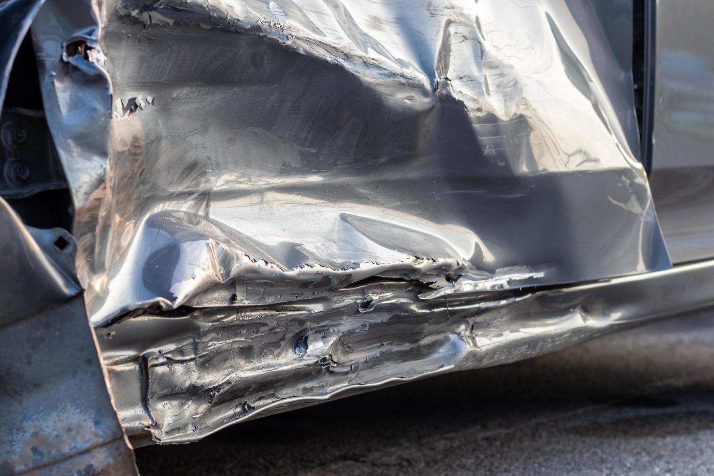 Close-up of the gray car door. photo