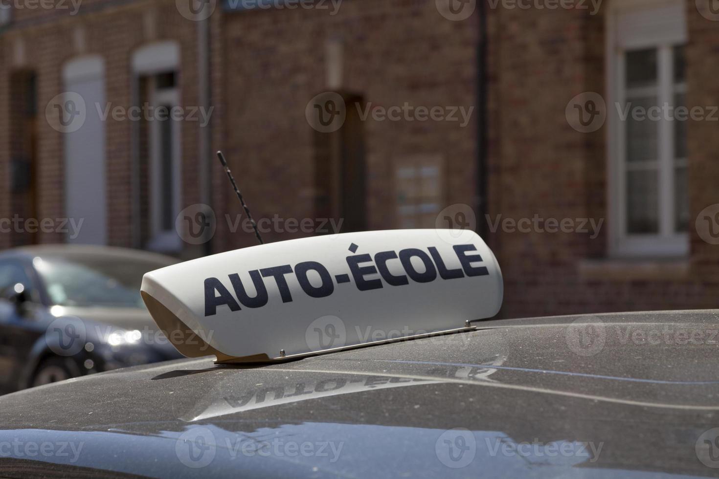 French driving school sign photo
