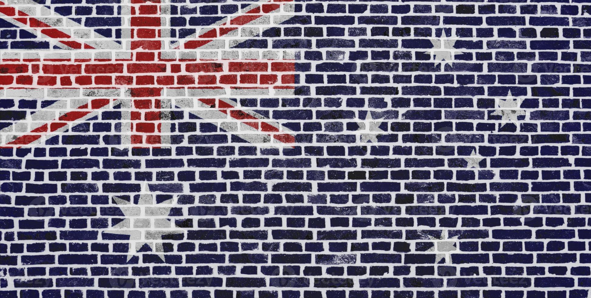 Flag of Australia painted on a brick wall photo