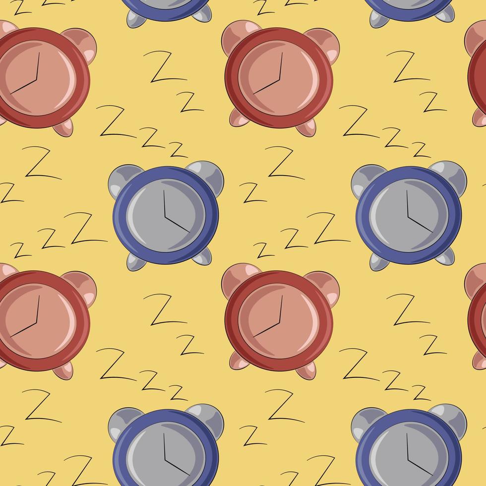 patrón vectorial sin costuras con alarma azul y roja vector