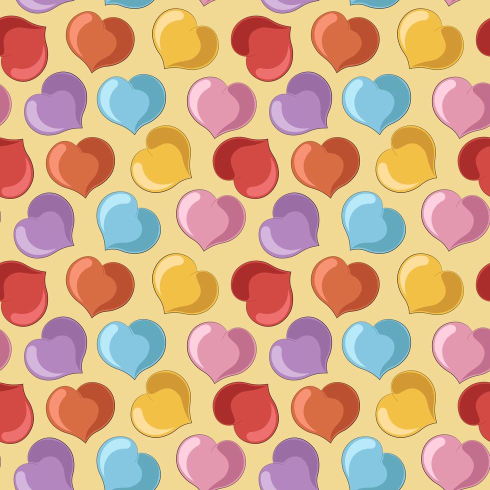 Seamless vector pattern with little colors heart