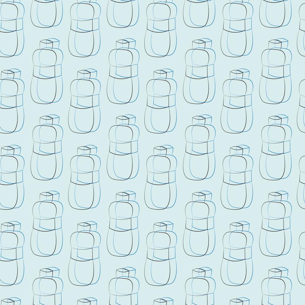Seamless vector pattern with outline blue bottle