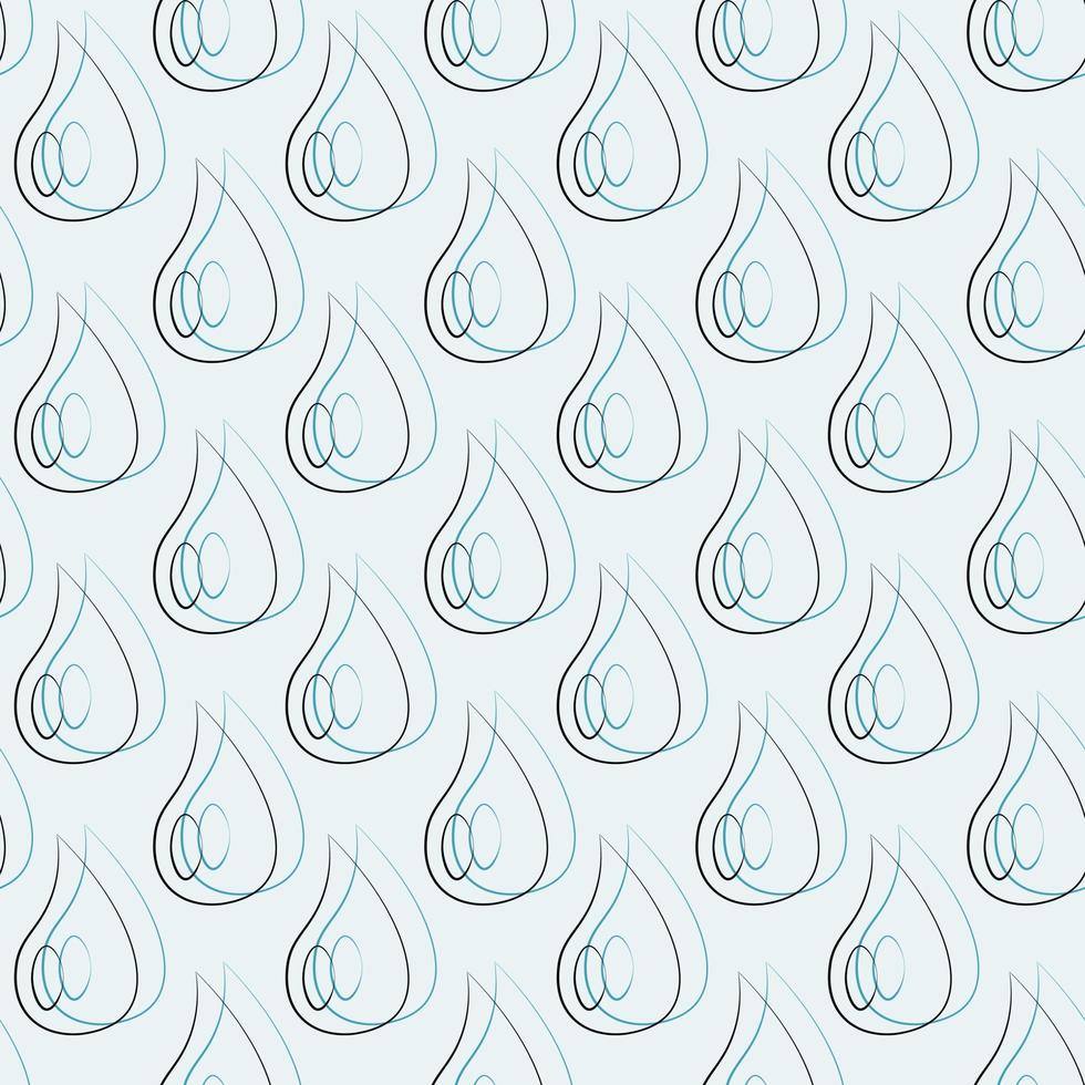 Seamless vector pattern with outline little drop