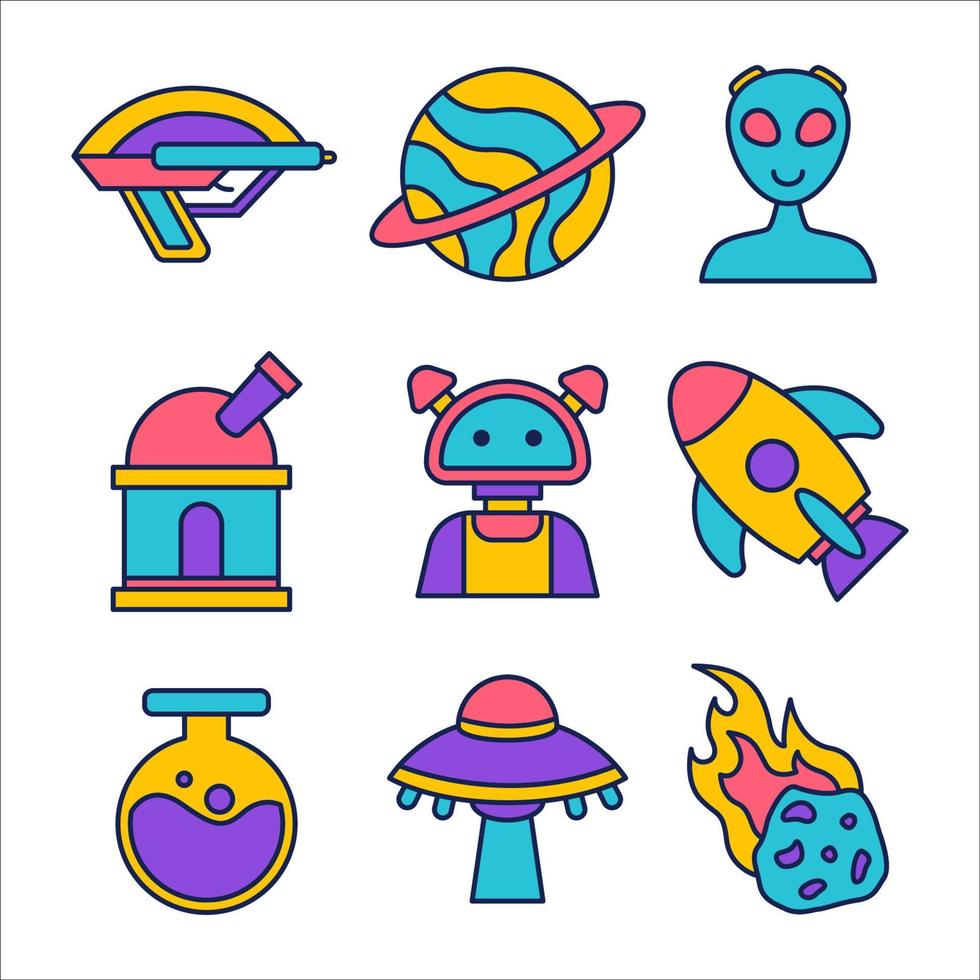 Science Fiction Icon Set vector