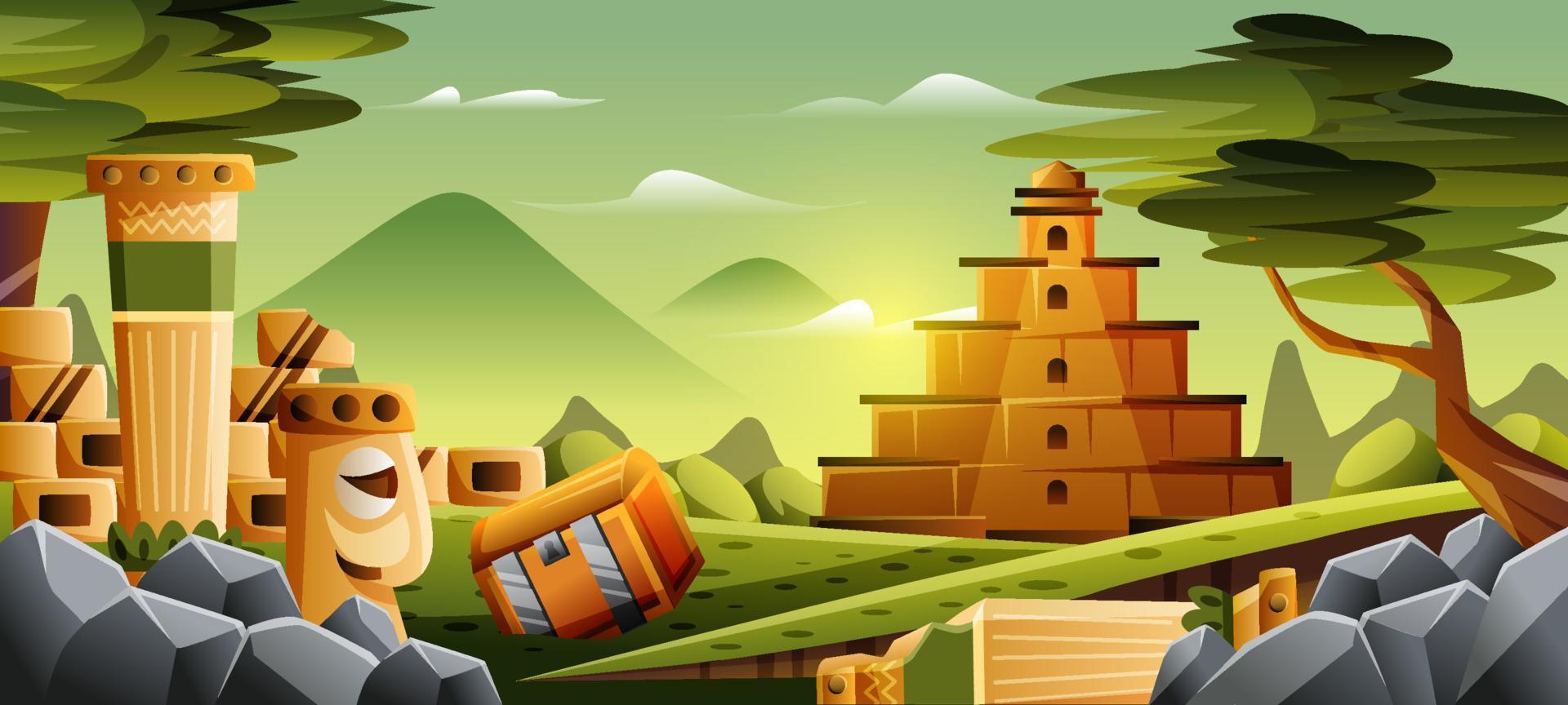 Treasure Temple Background vector