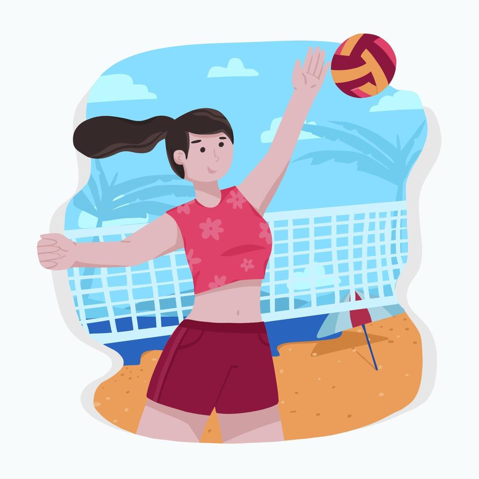 jugador de voley playa vector