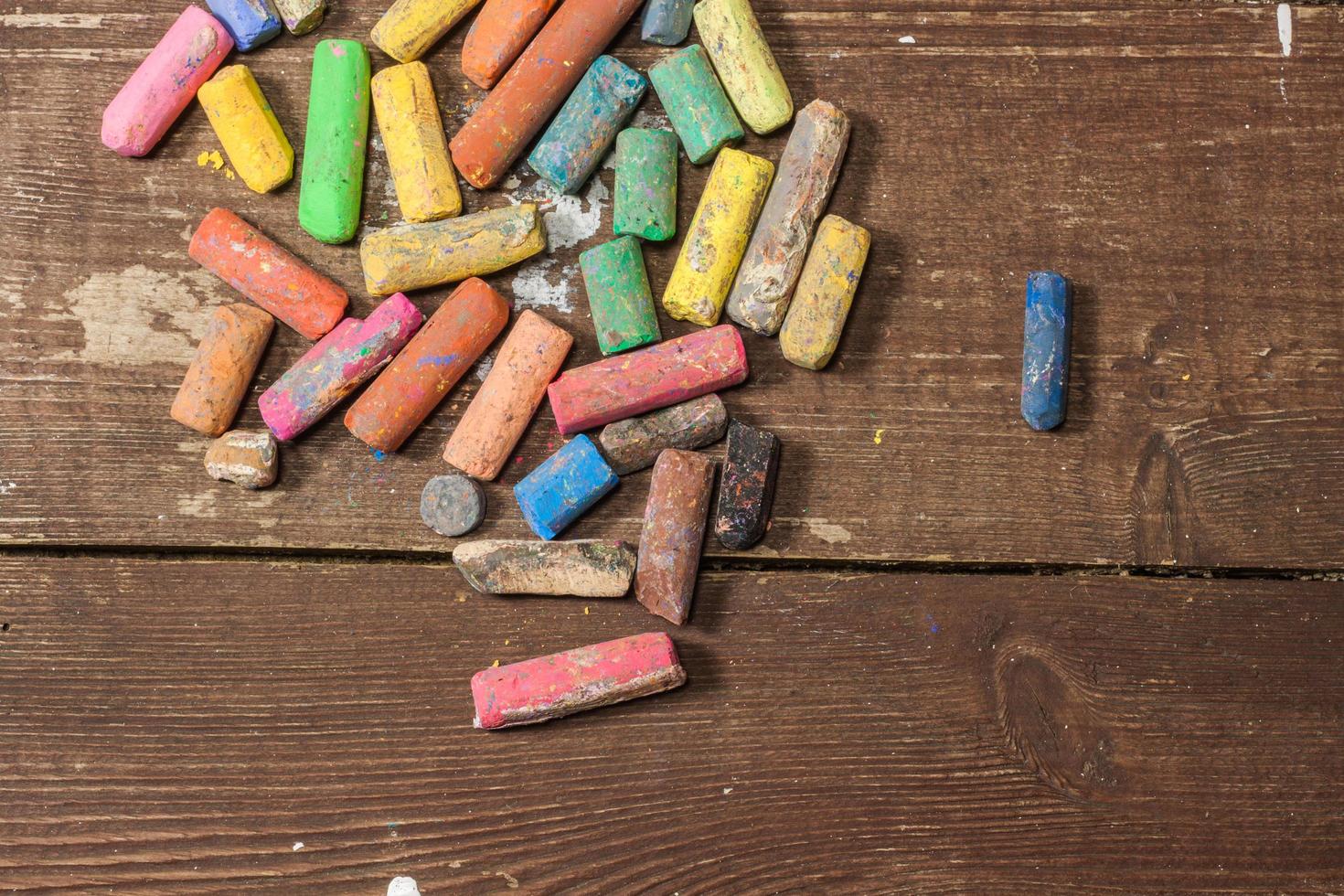 Random pieces of caolorfuul chalk photo