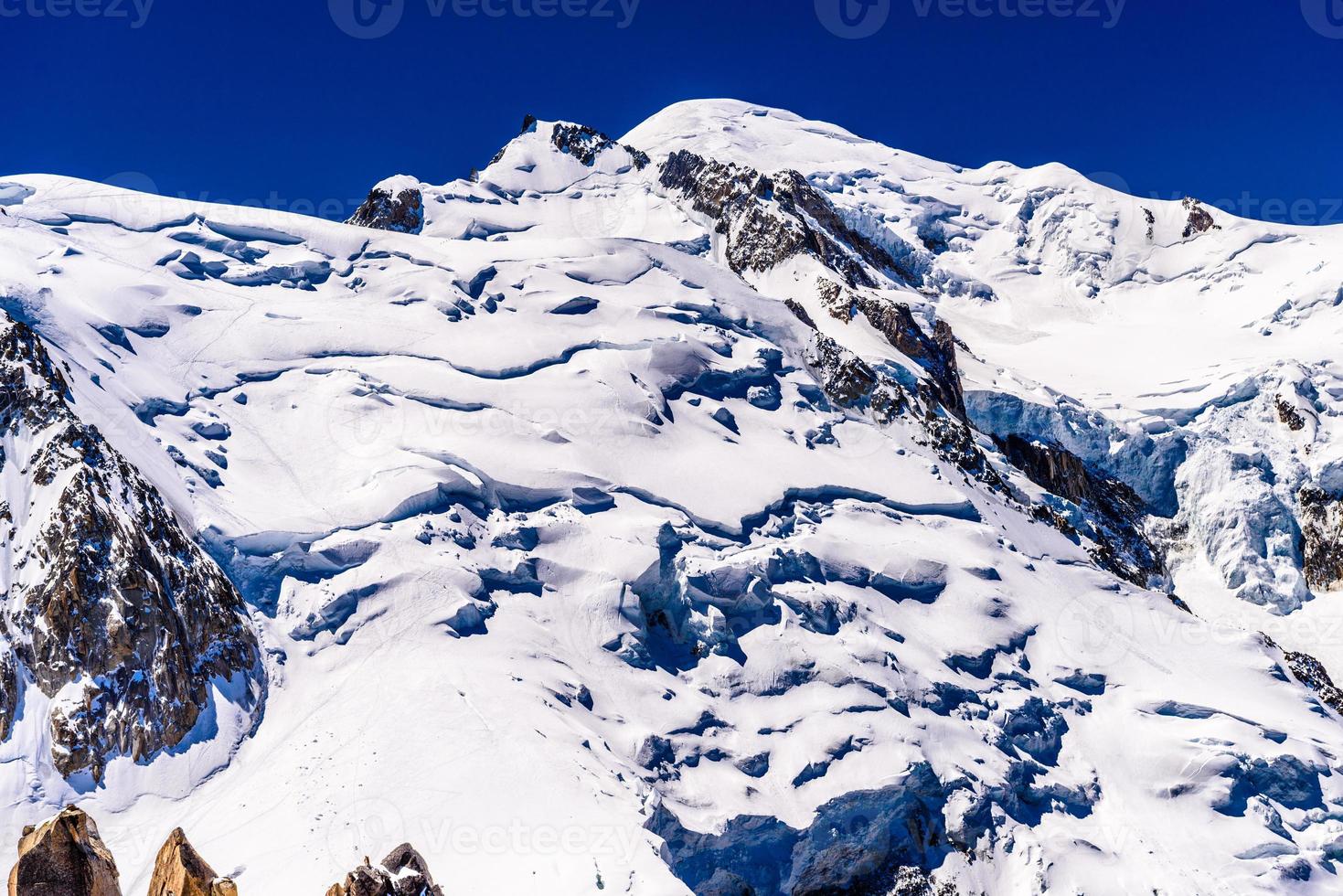 Snowy mountains Chamonix, Mont Blanc, Haute-Savoie, Alps, France photo