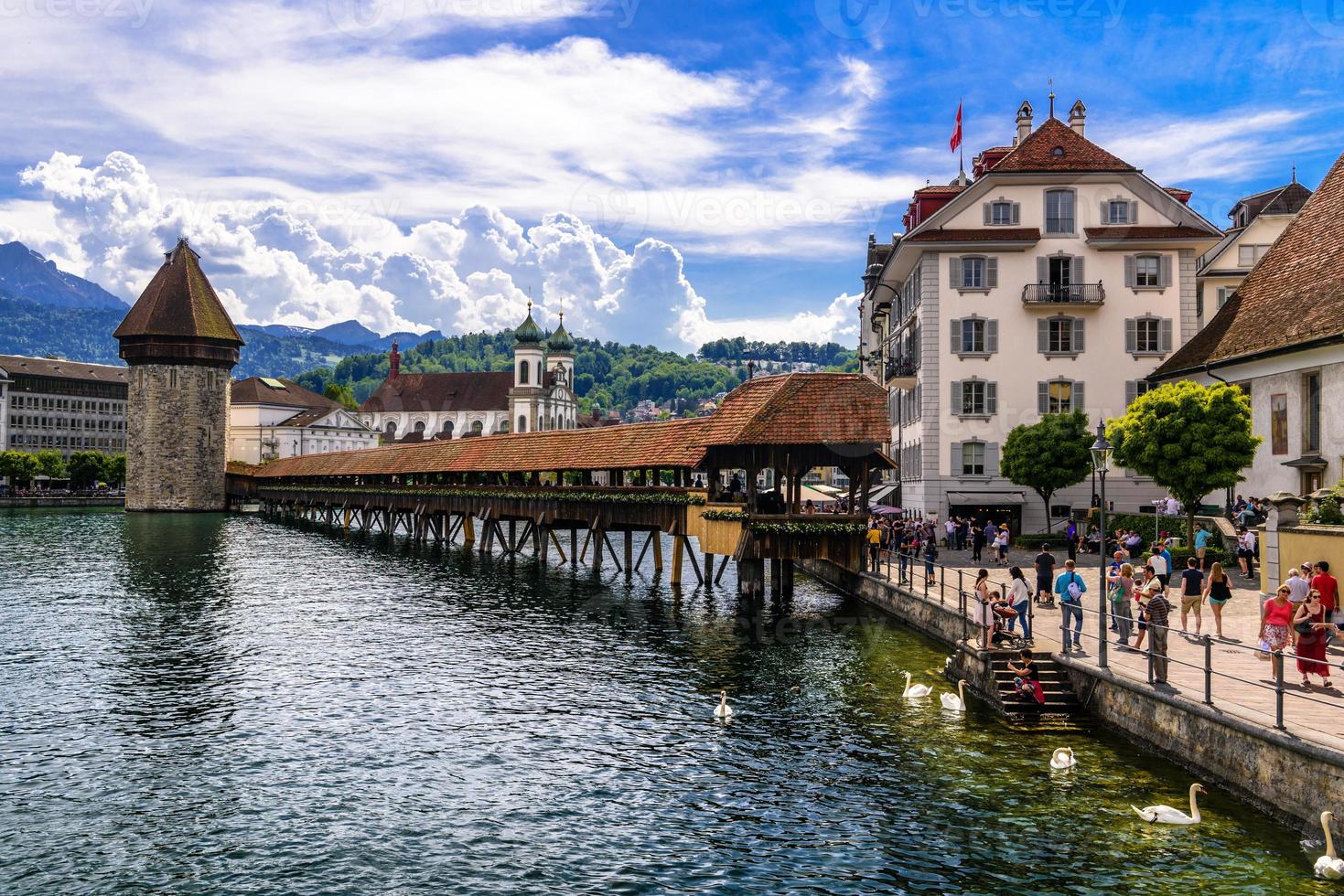 Chapel bridge in the center of Lucerne, Luzern, Switzerland photo