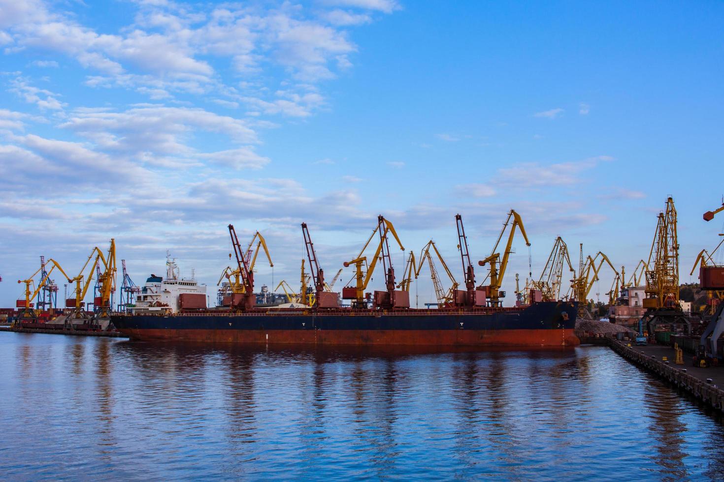 landscape of cargo sea port photo