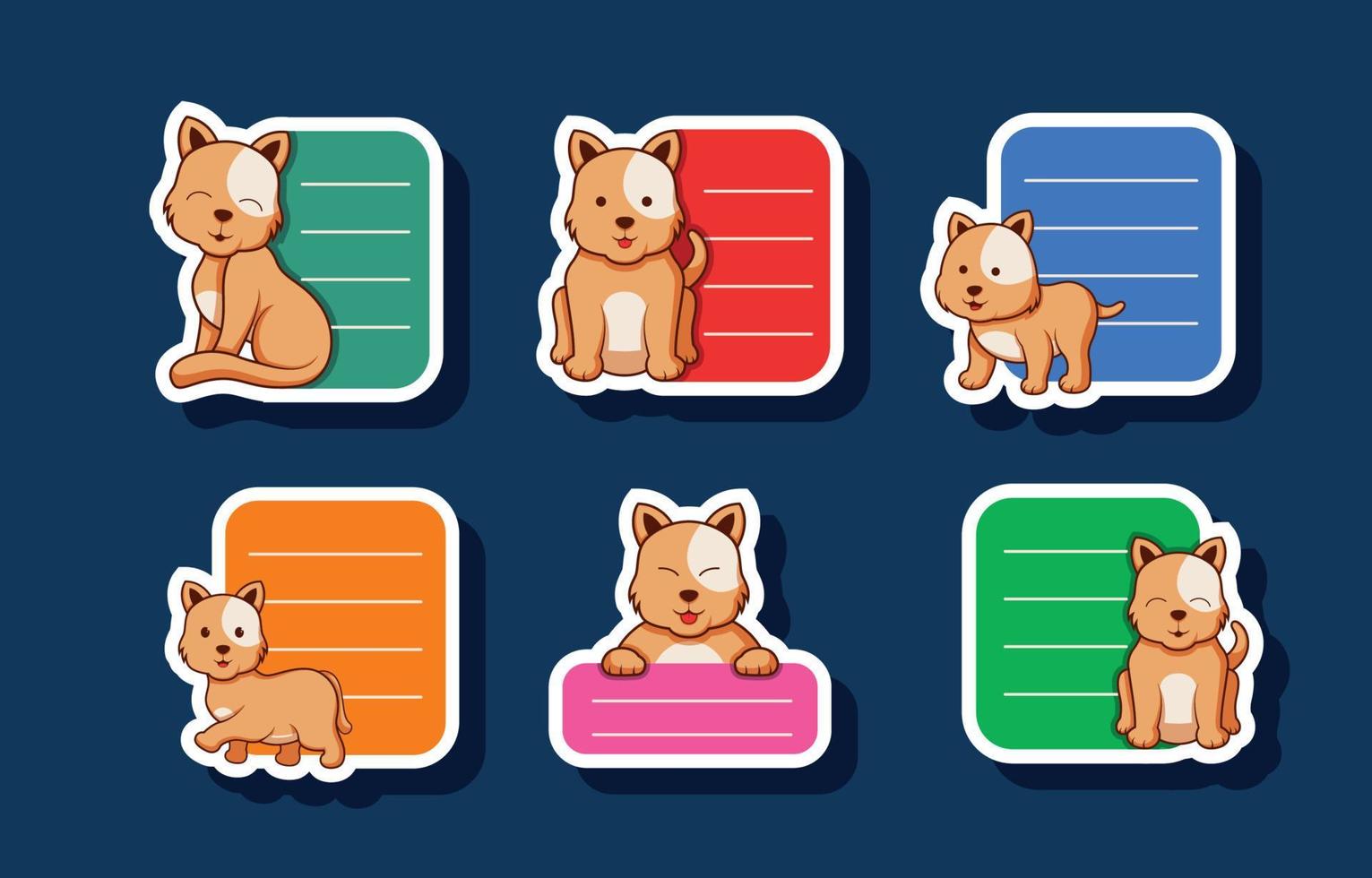 Journal Sticker of Pets Themed vector