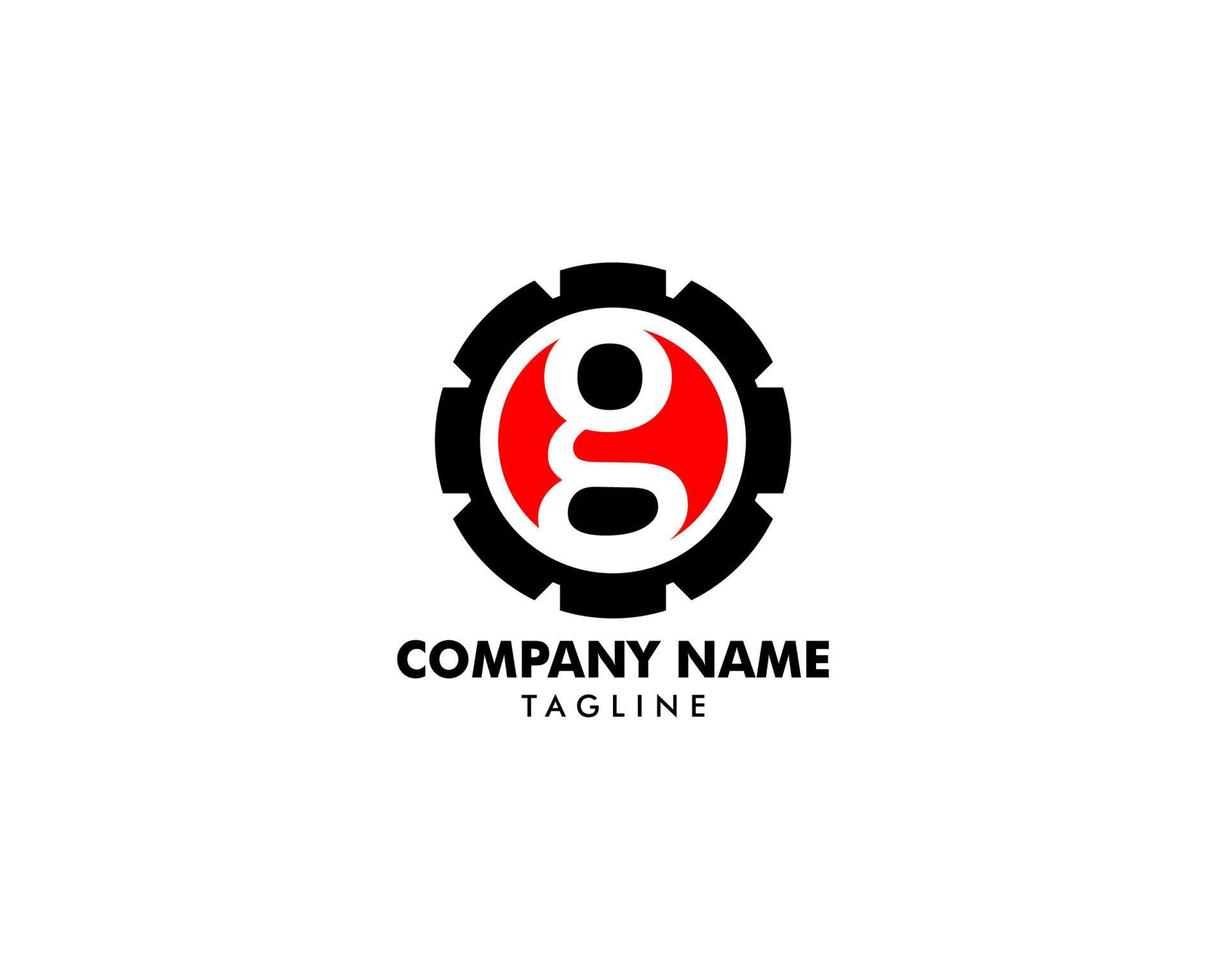 Initial Letter G Gear Logo Design vector