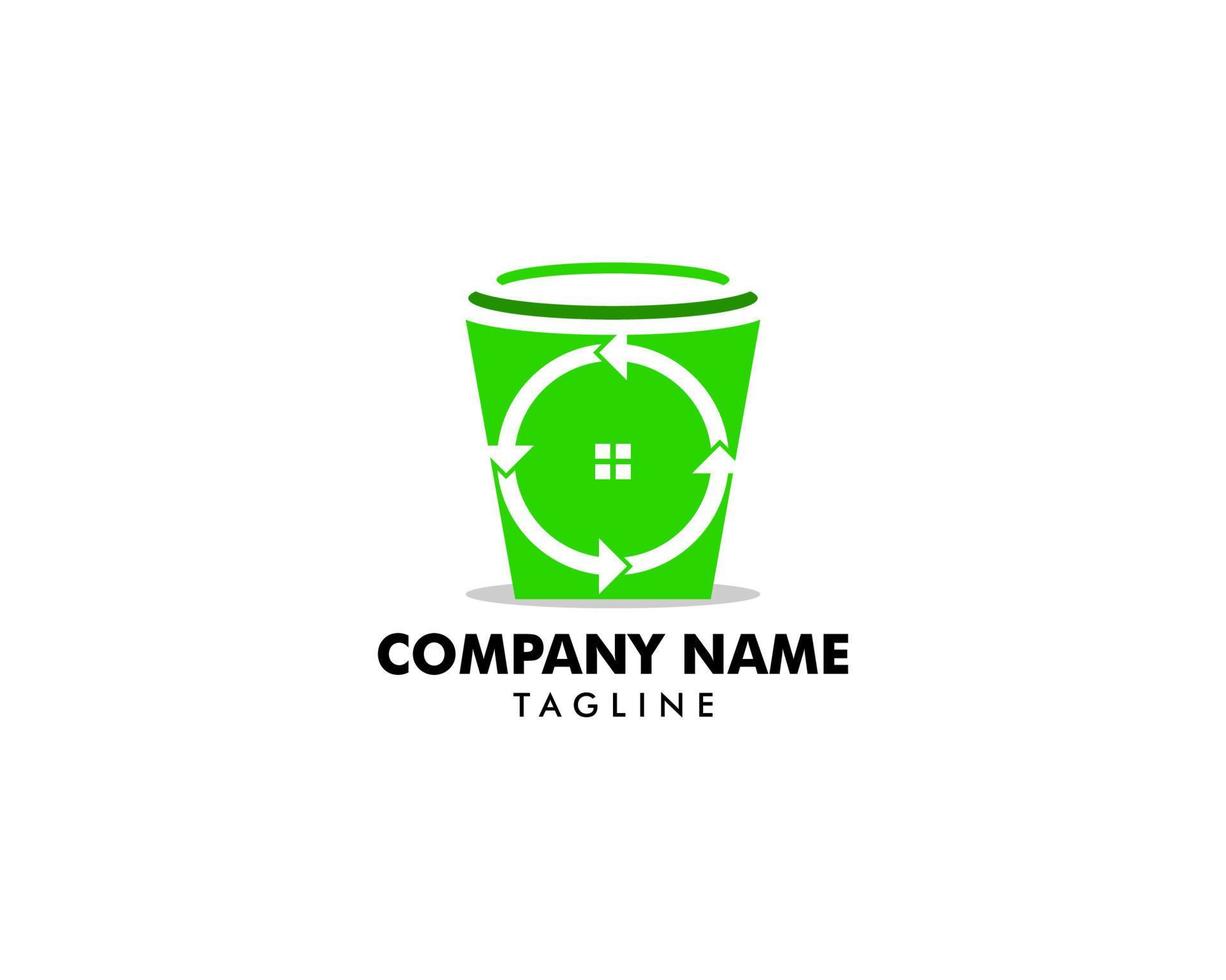 Trash Bin Logo Design vector