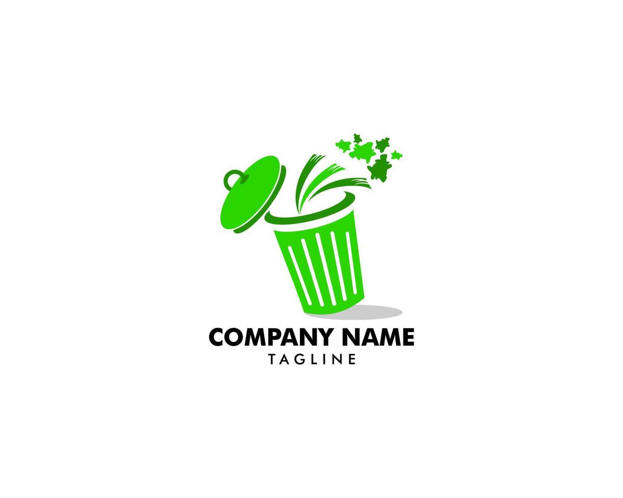 Trash bin logo design template vector