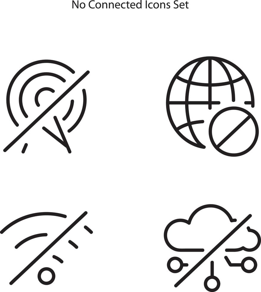 no connection icon set isolated on white background. no connection icon trendy and modern no connection symbol for logo, web, app, UI. no connection icon simple sign. vector