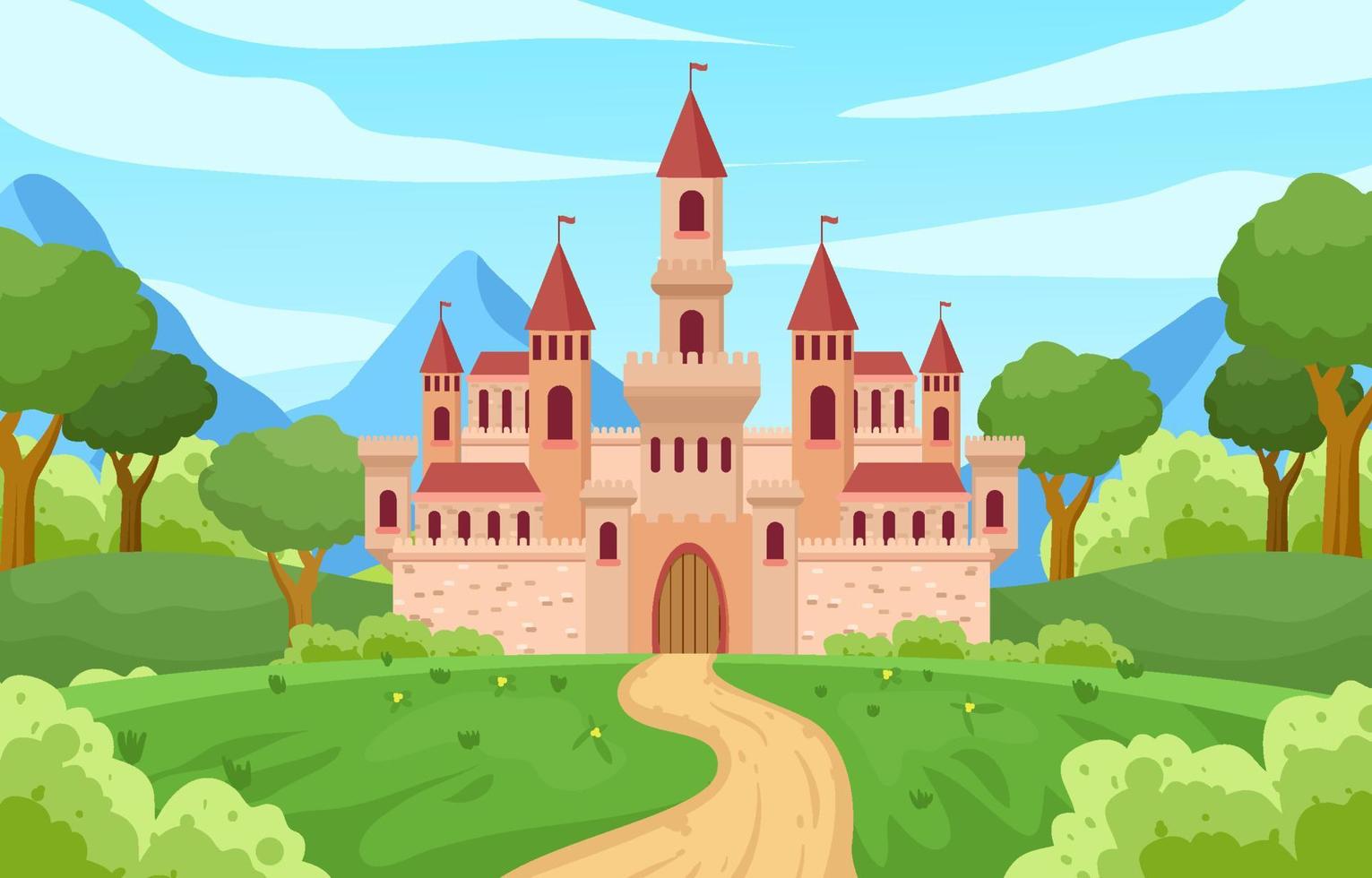 Medieval Kingdom Landscape View vector