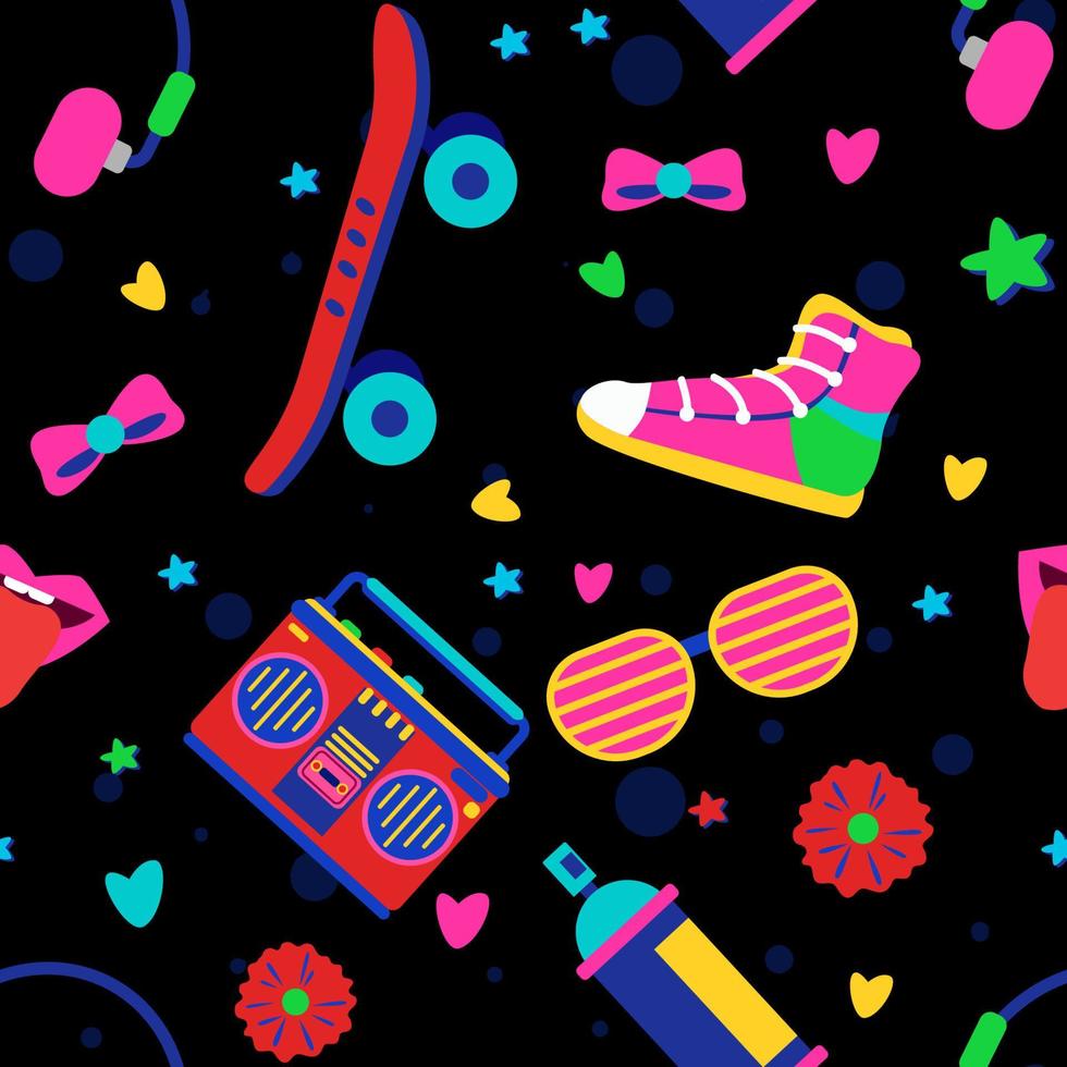 Retro 90s Seamless Background vector