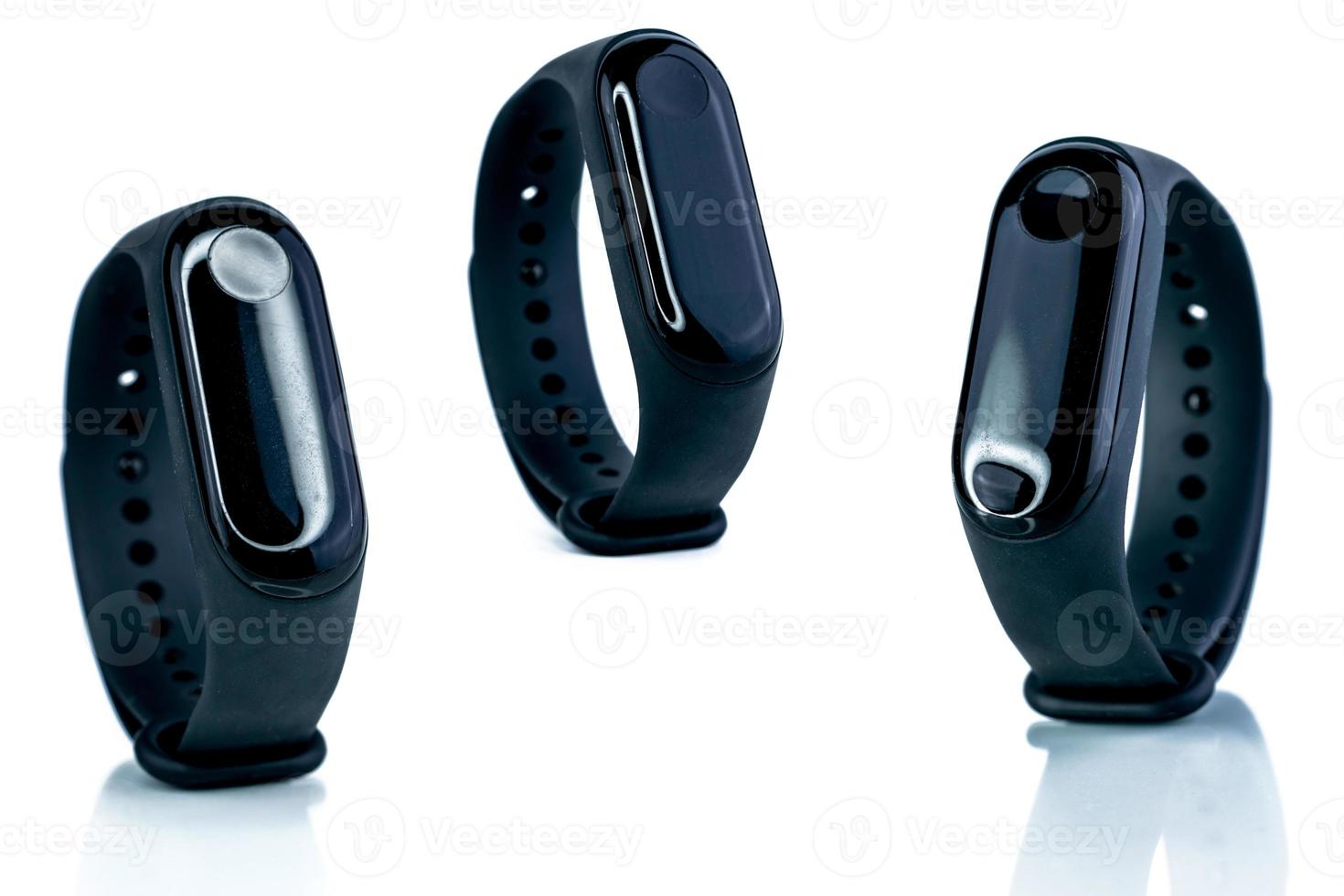 Smart band. Fitness device. Activity or fitness tracker. Smart watch connected device. Sleep tracker. Wristband for Medical and insurance providers. Heart rate monitor bracelet. Wearable computer. photo