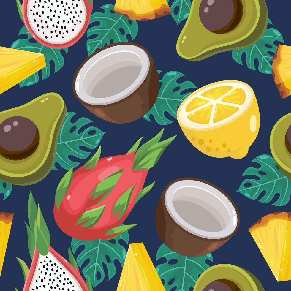 Tropical Fruit Seamless Pattern vector