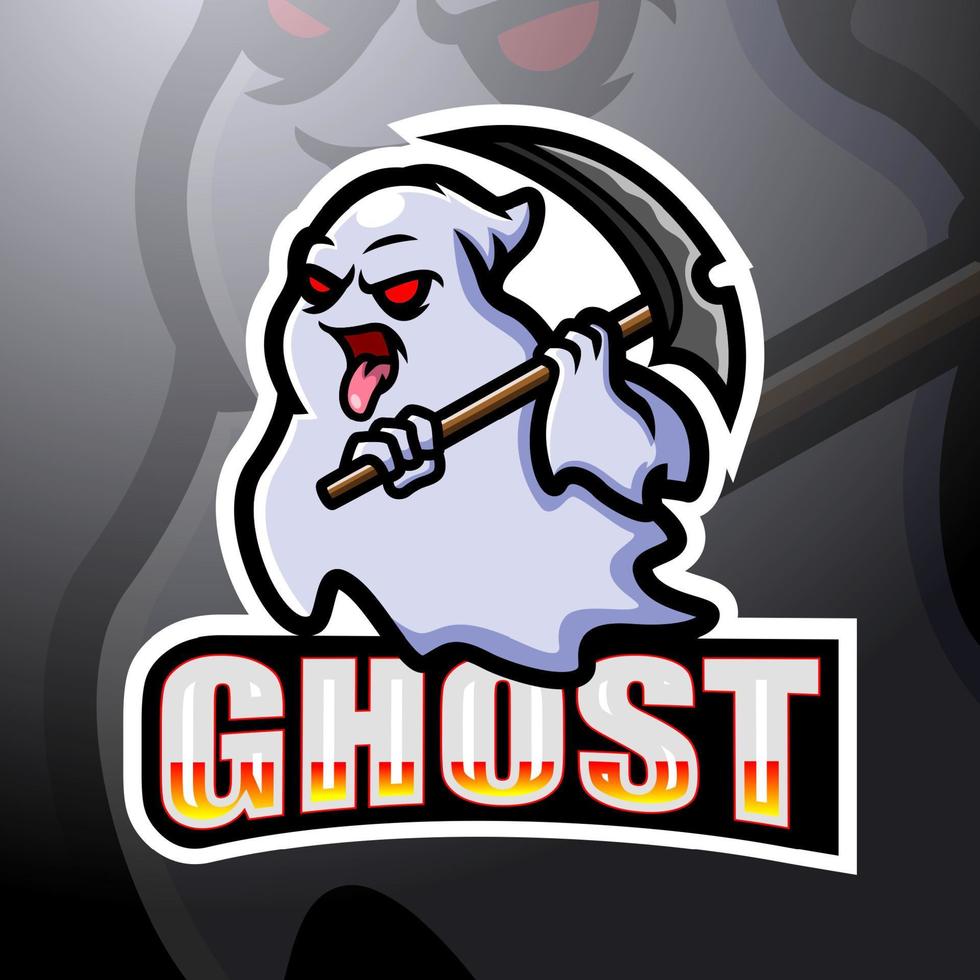 Ghost gaming mascot esport logo design vector