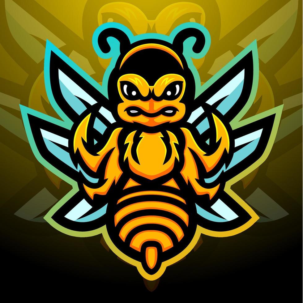 Stinger mascot esport logo design vector